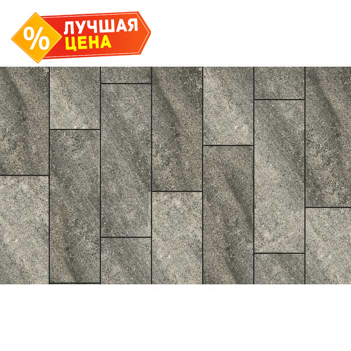 Плитка тротуарная Прямоугольник (Ла-Линия) Б.12.П.8 Листопад гладкий Антрацит, 750x250x80 мм