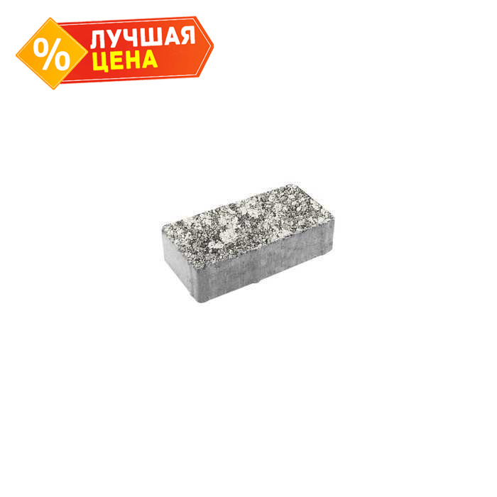 Плитка тротуарная Прямоугольник (Ла-Линия) А.2.П.4 Листопад гладкий Антрацит 200x100x40 мм