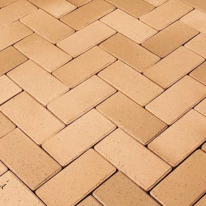 Клинкерная брусчатка Penter Husum gelbbunt nuanciert с фаской, 200x100x52 мм