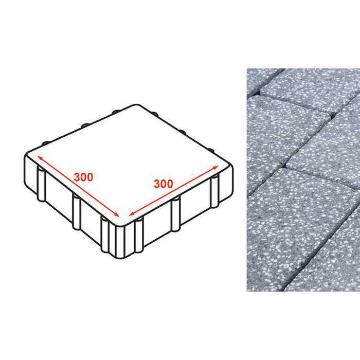 Плита тротуарная Готика Granite FINERRO, Суxовязский 300x300x80 мм